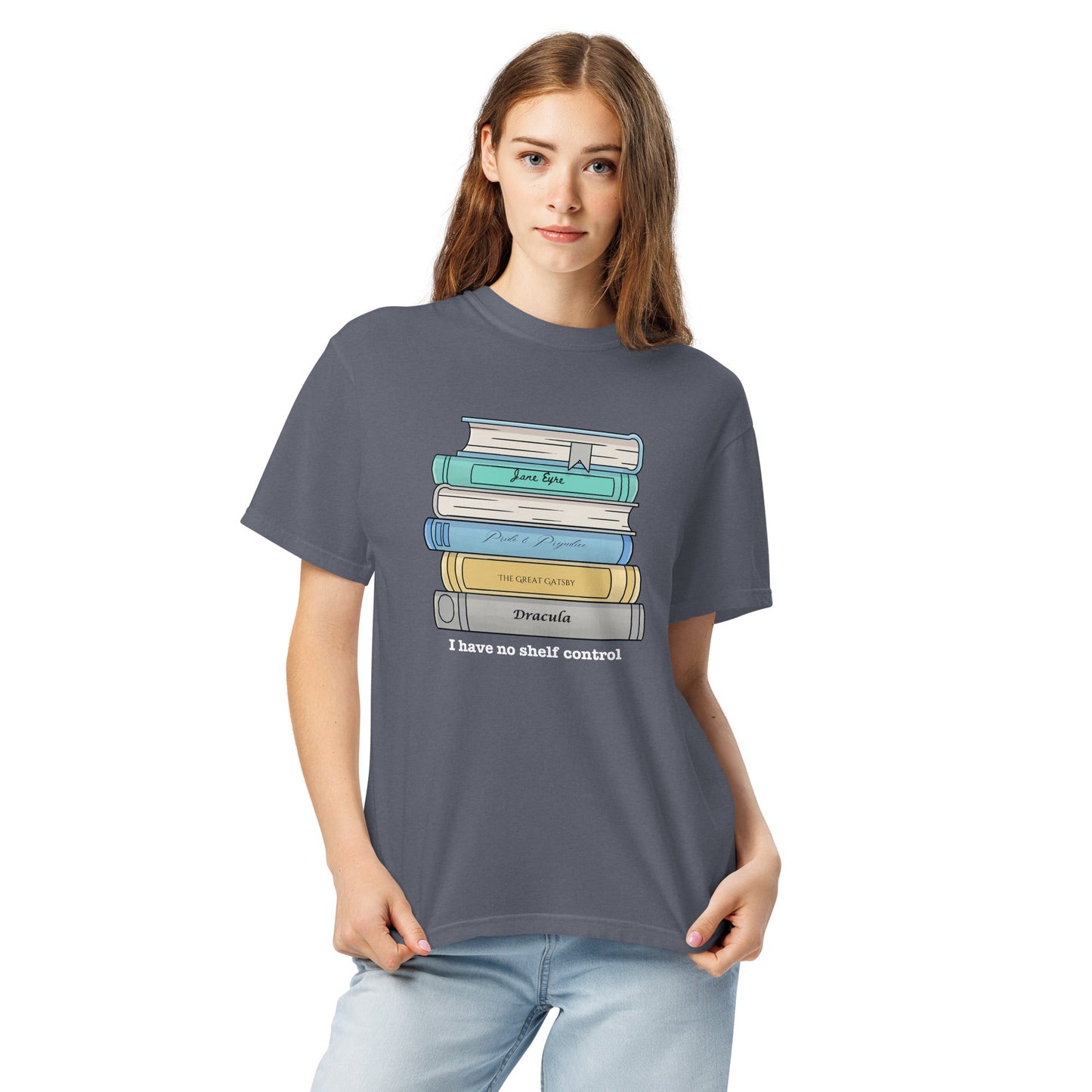 No Shelf Control Unisex garment-dyed heavyweight t-shirt