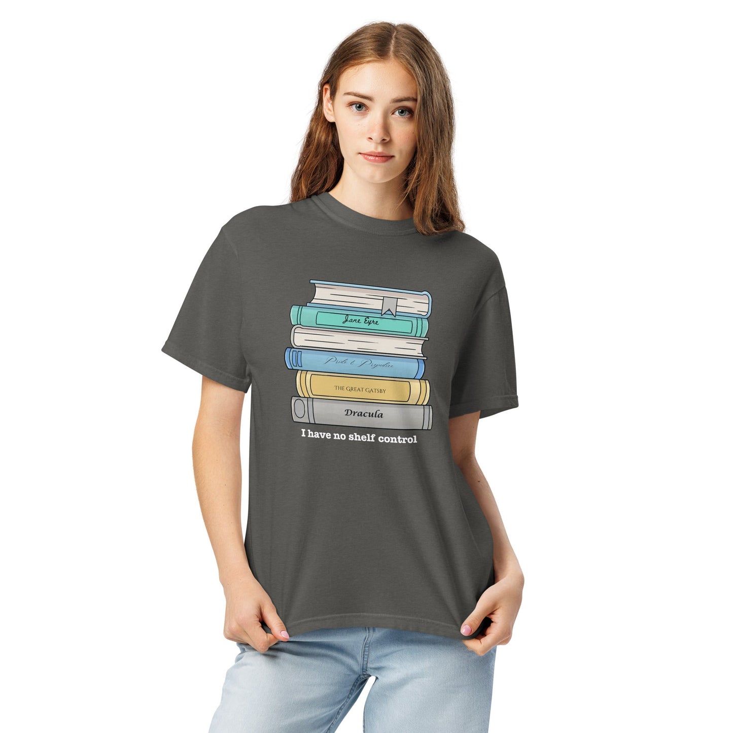 No Shelf Control Unisex garment-dyed heavyweight t-shirt