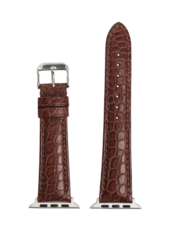 Brown Round Grain Genuine Alligator  | h2010