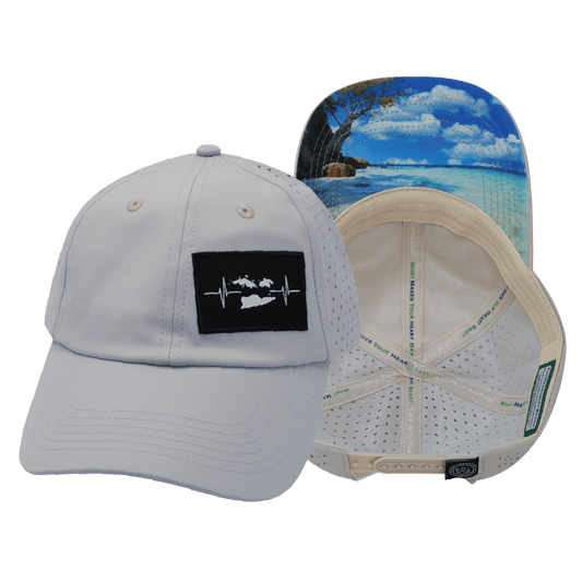 Virgin Islands Hat - Dad Hat - Light Gray - Laser Mesh