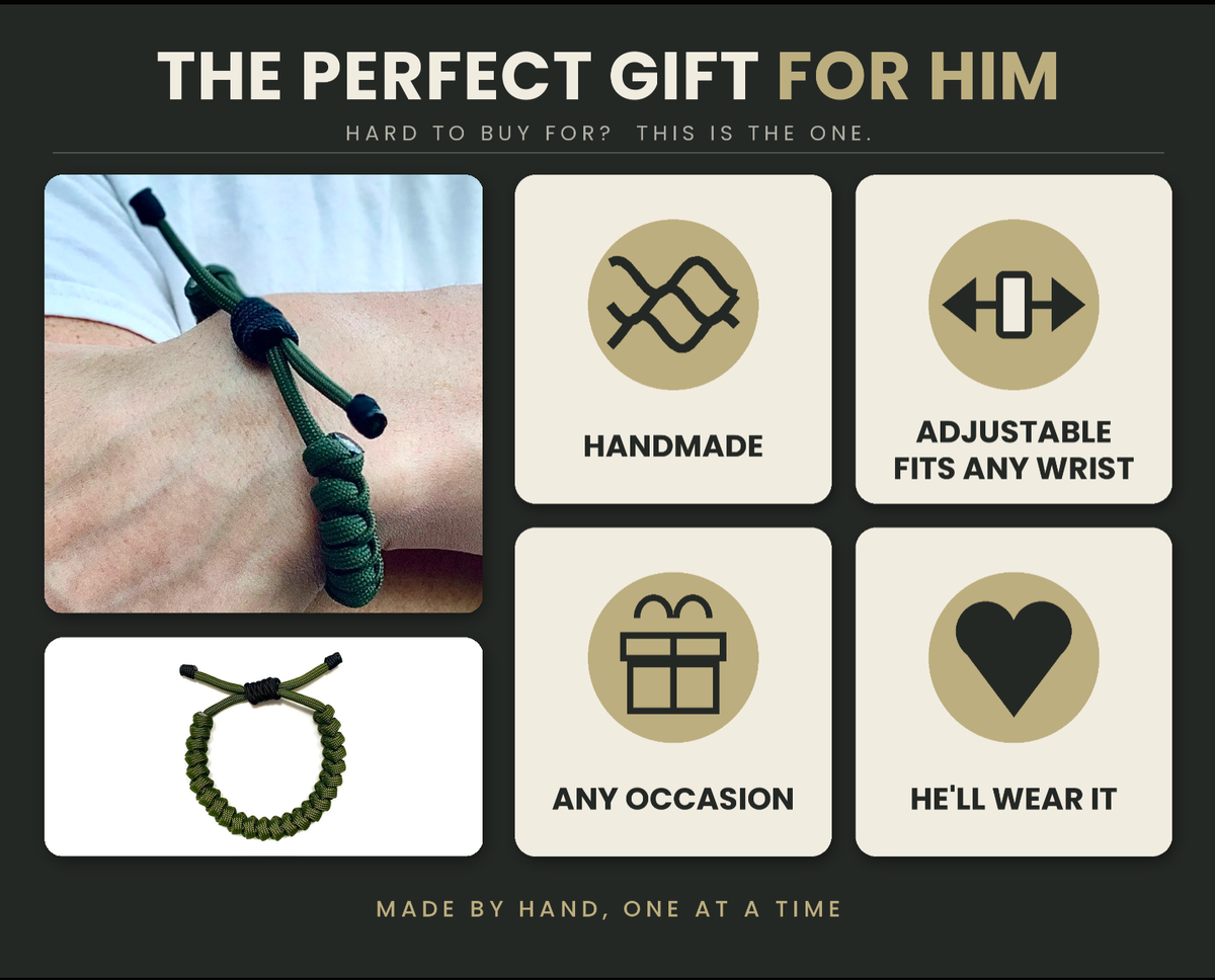 Engineered Warrior Rope Bracelet in Olive – Handmade 550 Paracord Design
