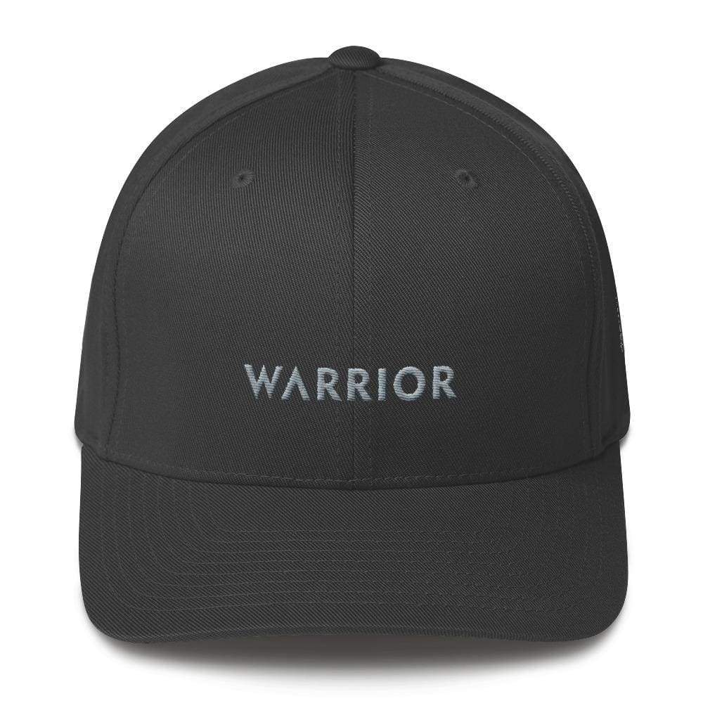 Warrior & Grey Ribbon Fitted Hat - Parkinson's and Brain Tumor Awareness