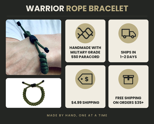Engineered Warrior Rope Bracelet in Olive – Handmade 550 Paracord Design