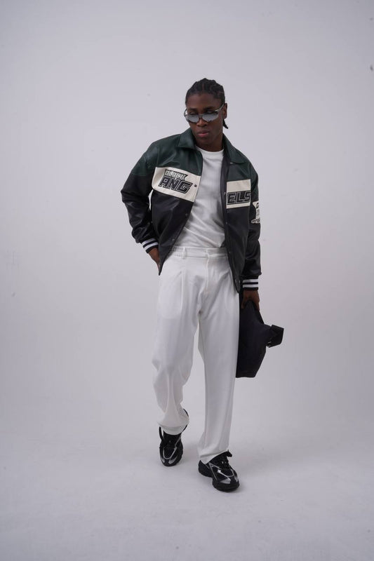 Unisex Washed Oversize Jacket - Heavyweight Gabardine Button-Up