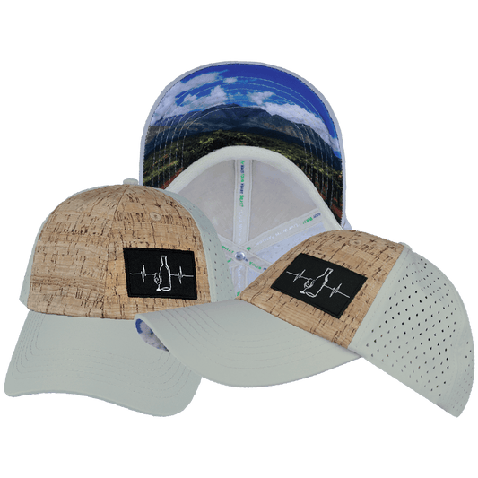 Wine Hat - Dad Hat - Cork - Gray - Laser Mesh