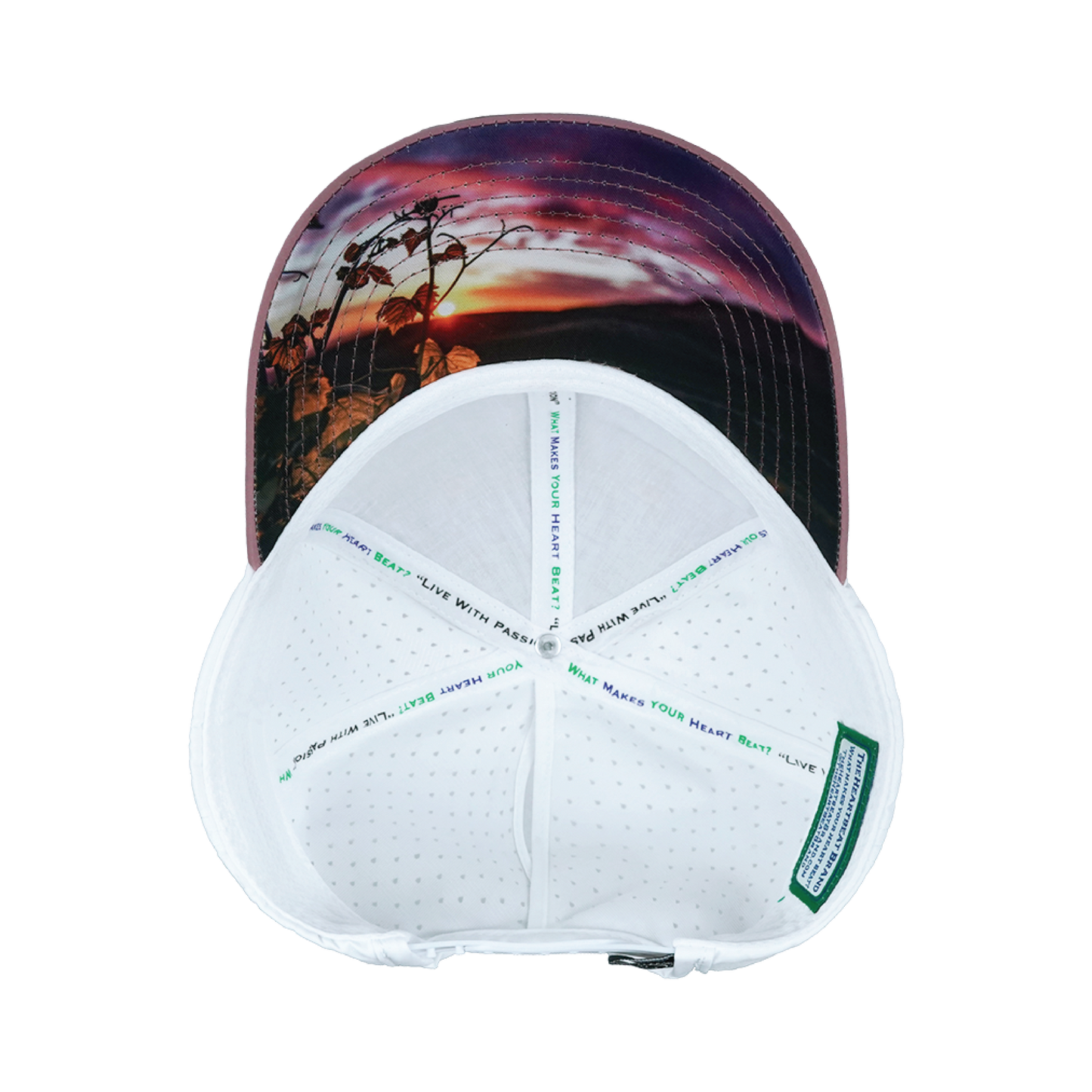 Wine Hat - Low Profile - Ponytail - Cork - Dusty Pink / White - Laser Mesh
