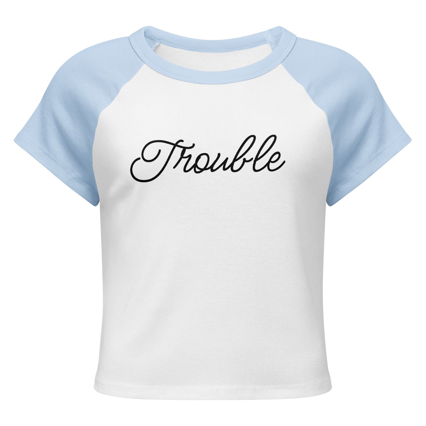 Trouble Women’s micro rib raglan baby tee
