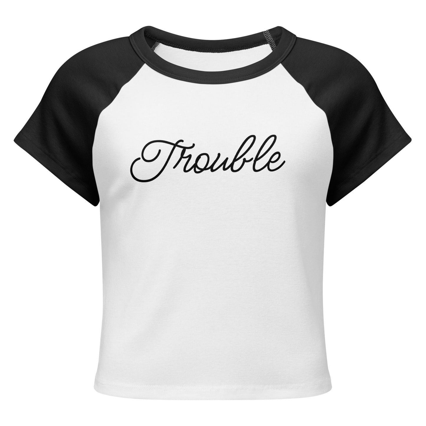 Trouble Women’s micro rib raglan baby tee