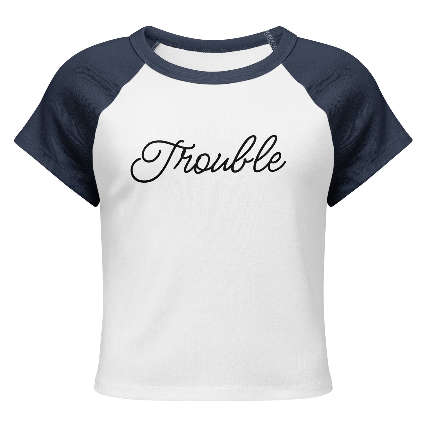 Trouble Women’s micro rib raglan baby tee