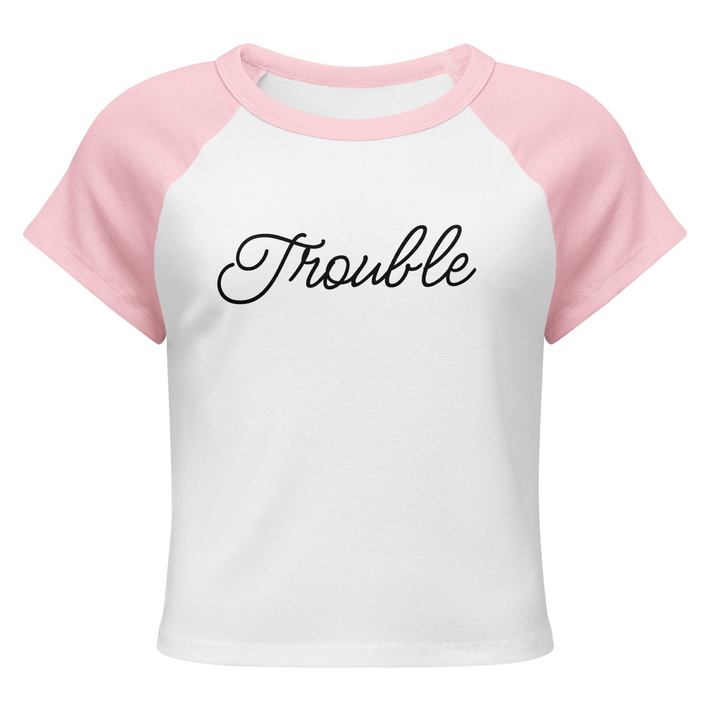 Trouble Women’s micro rib raglan baby tee