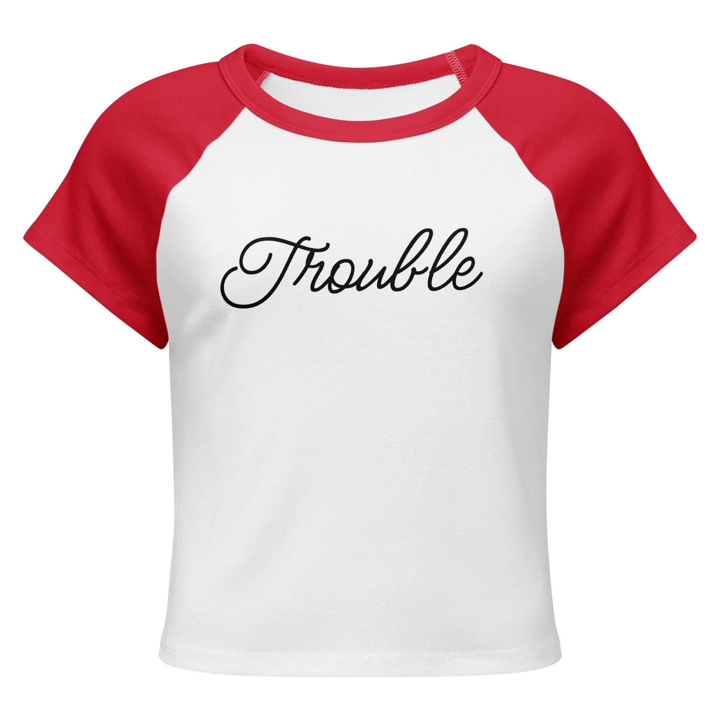 Trouble Women’s micro rib raglan baby tee