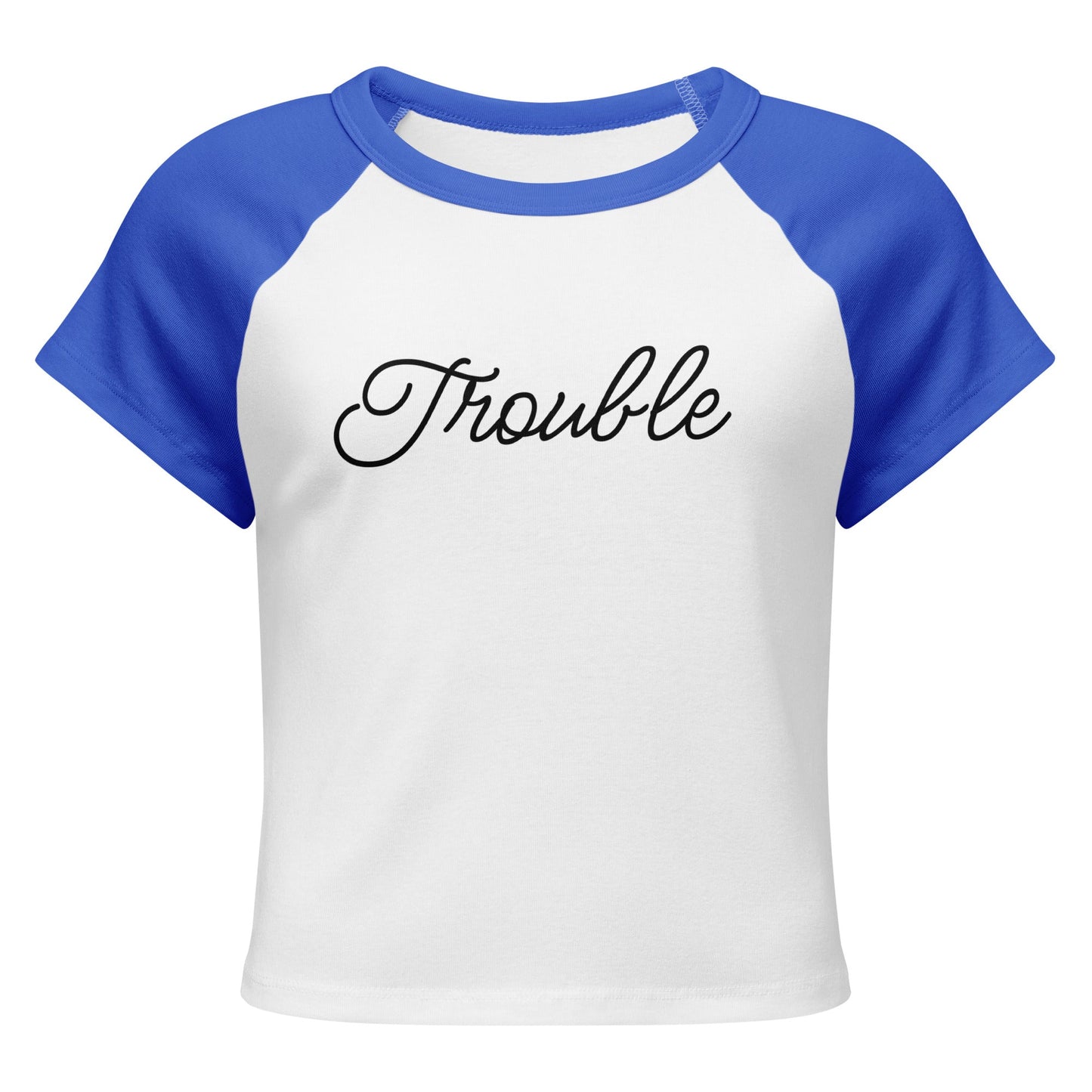 Trouble Women’s micro rib raglan baby tee