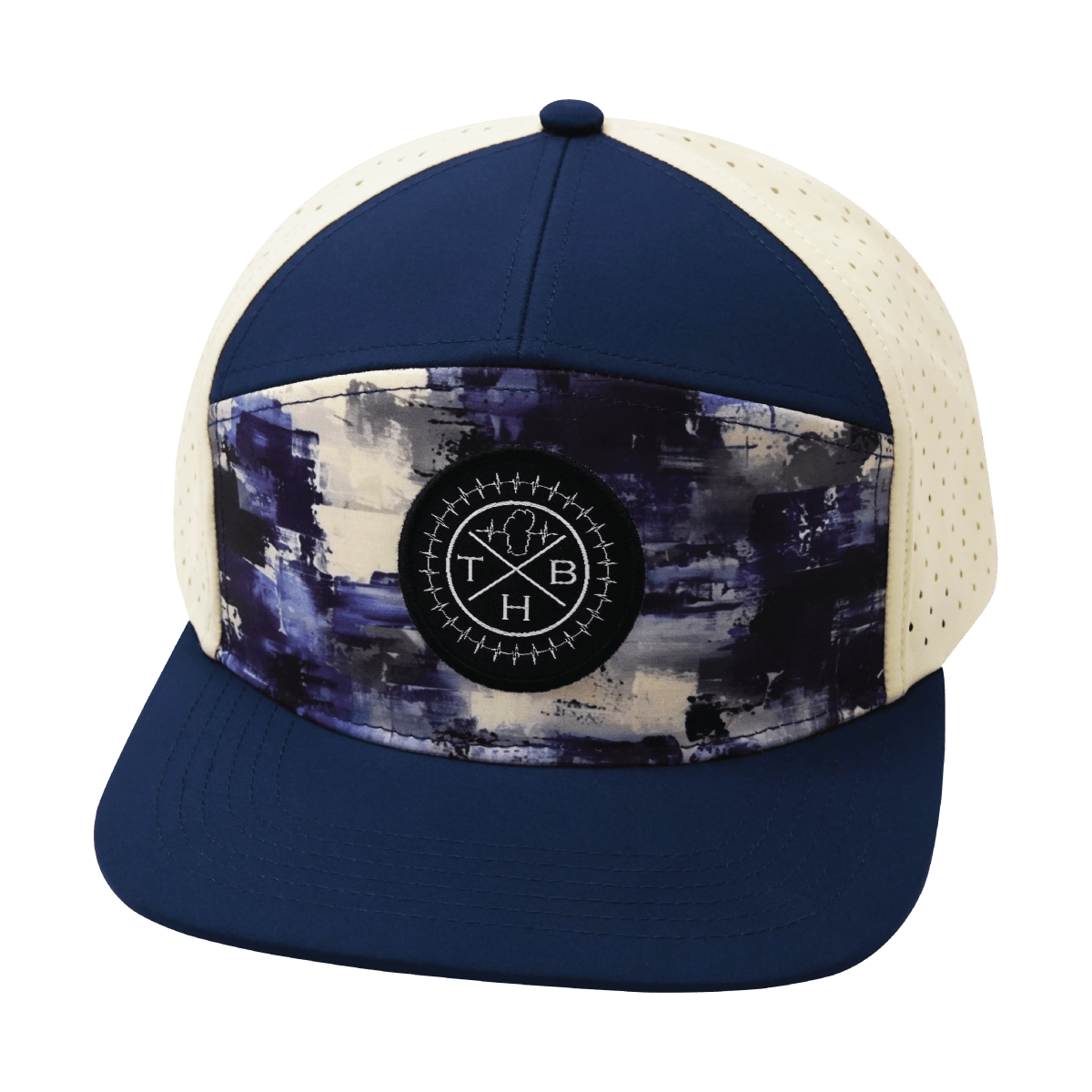 **YOUTH** Color Vibes Hat - Flat Bill - Artist Flow - Navy / Cream - Laser Mesh