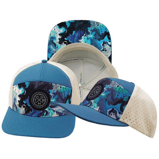 **YOUTH** Color Vibes Hat - Flat Bill - Blue Dream - Slate Blue / Cream - Laser Mesh