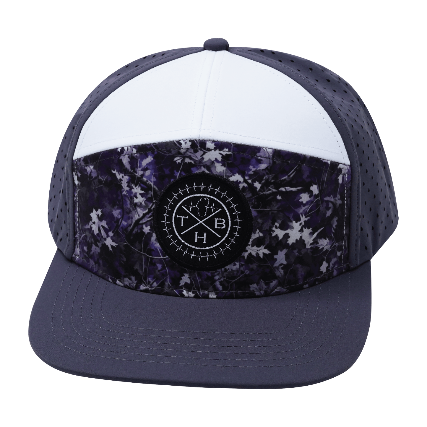 **YOUTH** Color Vibes Hat - Flat Bill - Blue Fall Camo - Charcoal / White - Laser Mesh