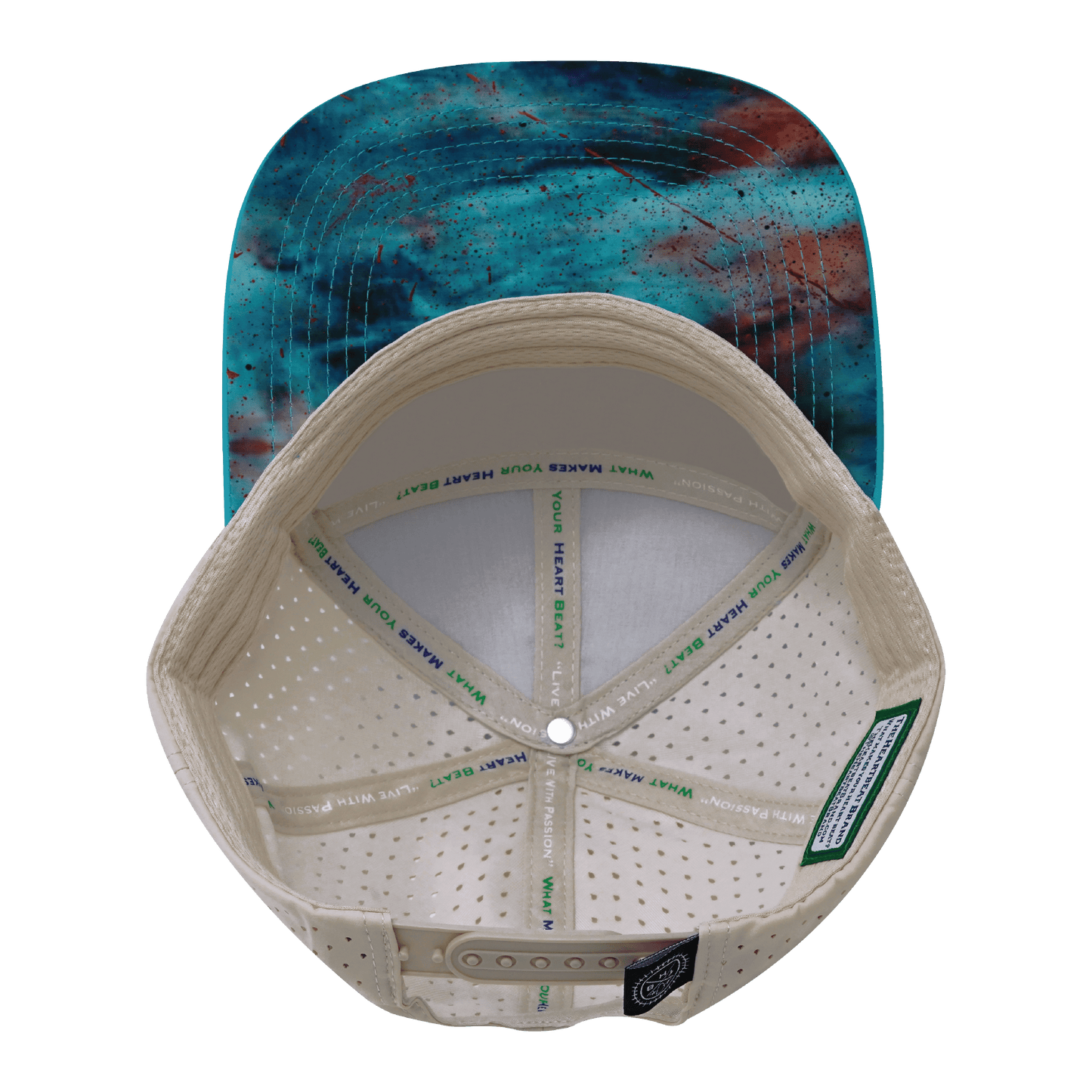 **YOUTH** Color Vibes Hat - Flat Bill - Desert Sky - Neon Green Blue / Cream - Laser Mesh
