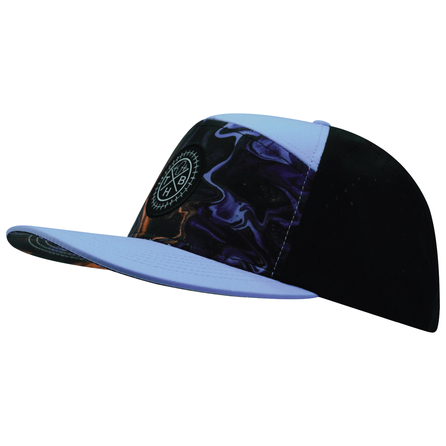 **YOUTH** Color Vibes Hat - Flat Bill - Midnight Mirage - Baby Blue / Black - Laser Mesh