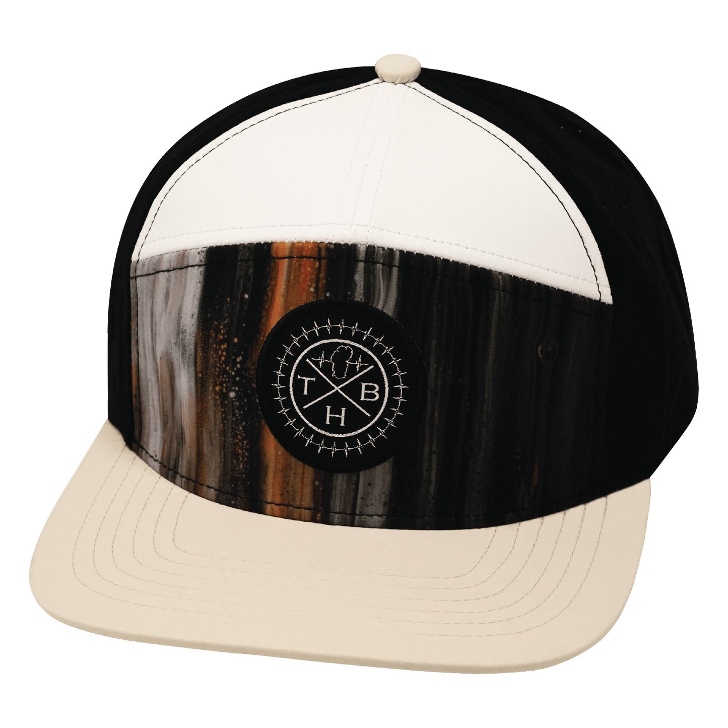 **YOUTH** Color Vibes Hat - Flat Bill - Mystic Tree - Cream / White / Black - Laser Mesh