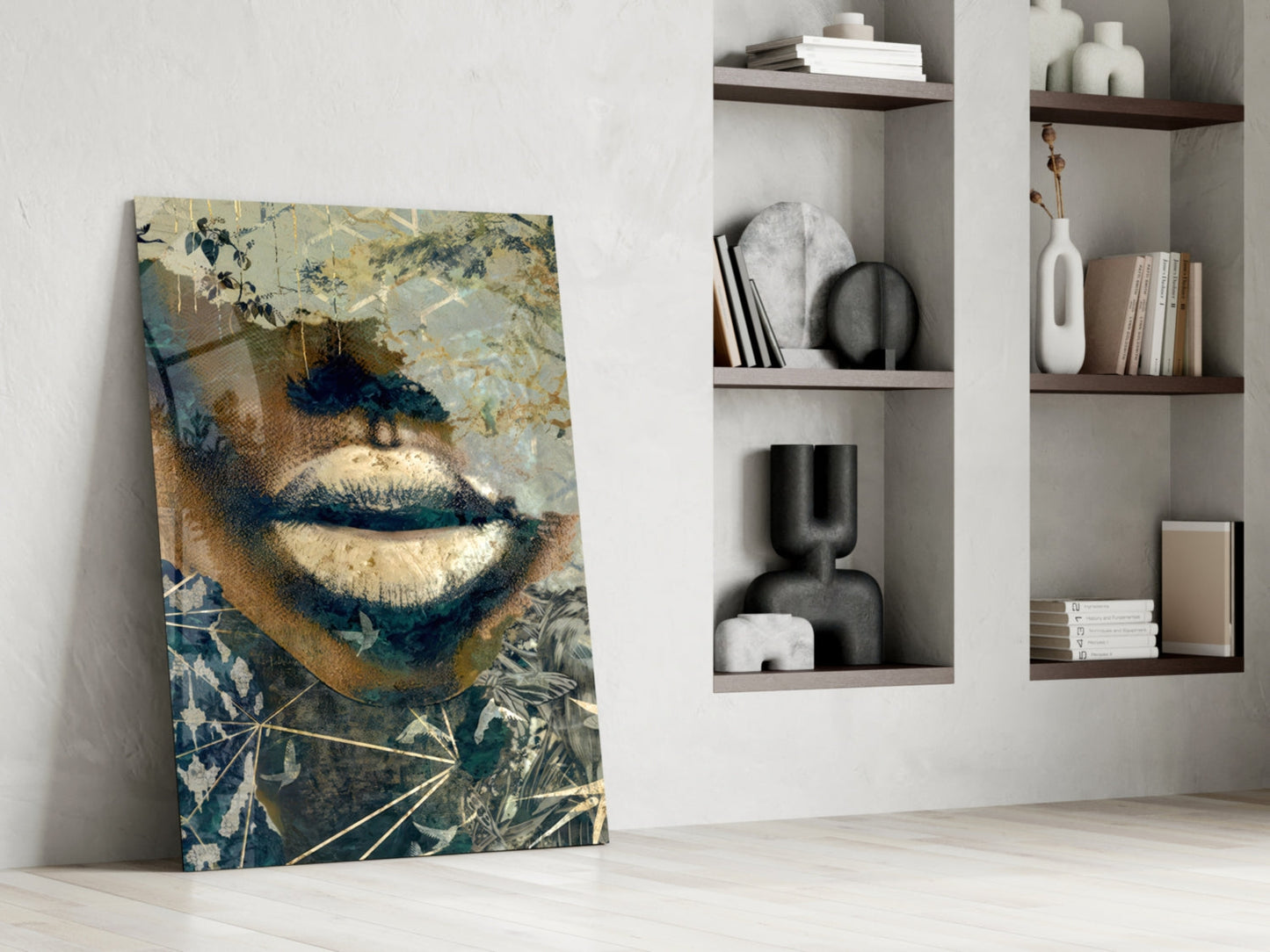 Lips Glass Wall Art