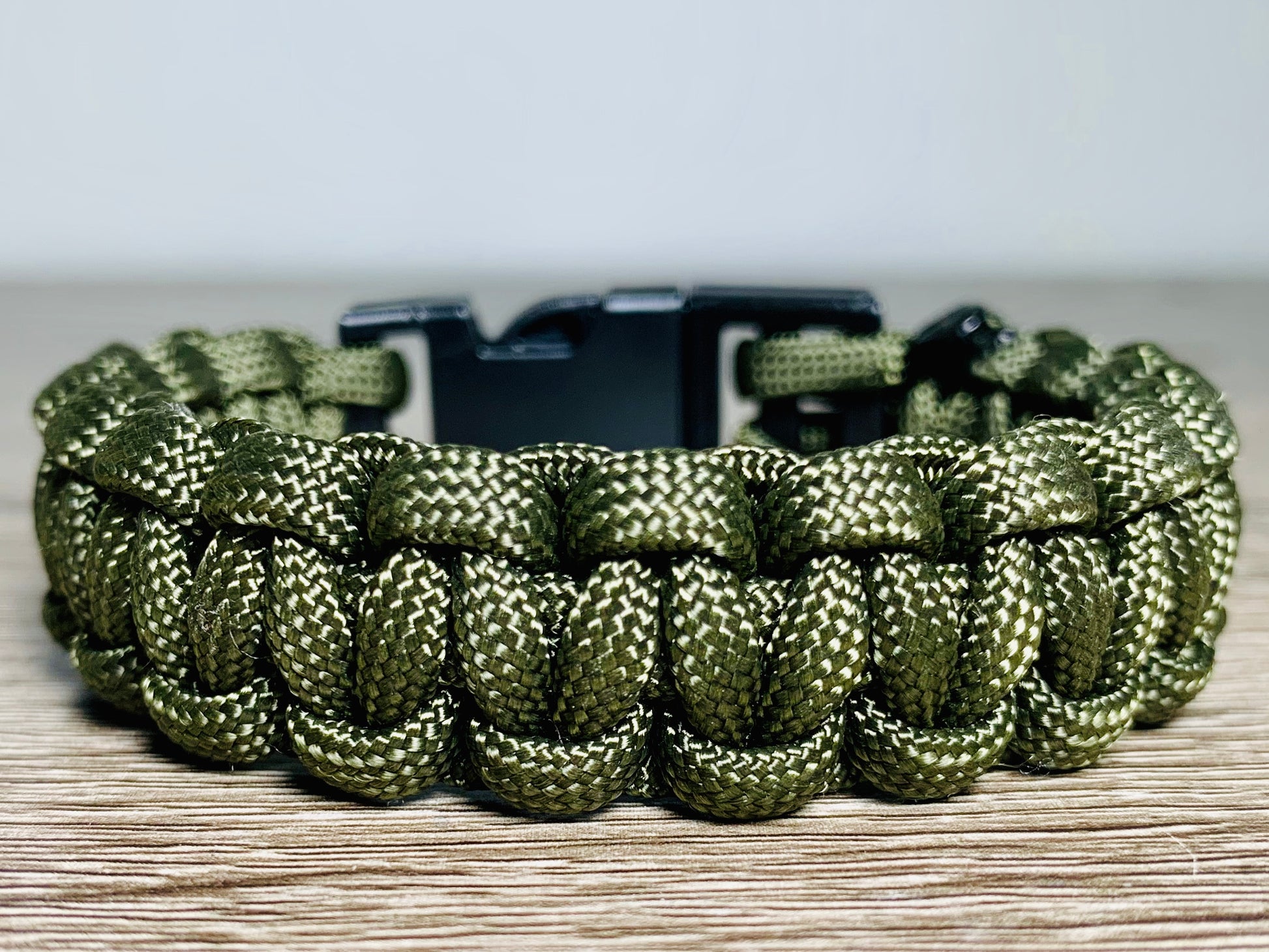 Engineered Green Paracord Survival Bracelet XL (Fits 8-8.5 inch wrists)