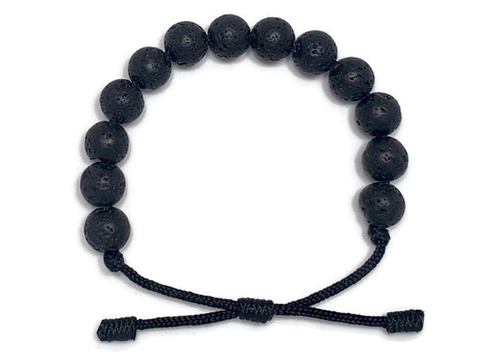 Engineered Black Lava Beaded Bracelet