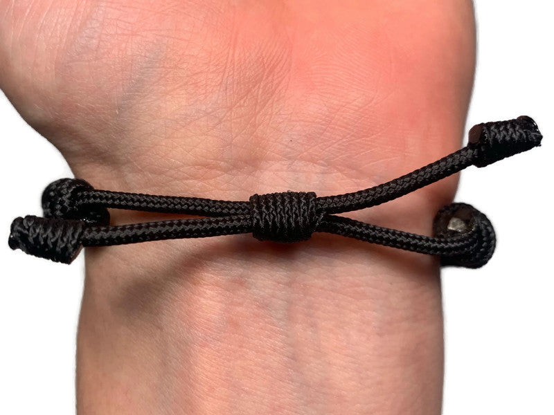 Engineered Slim Black Rope Bracelet