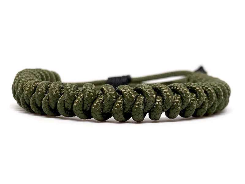 Engineered Olive Slim Rope Bracelet