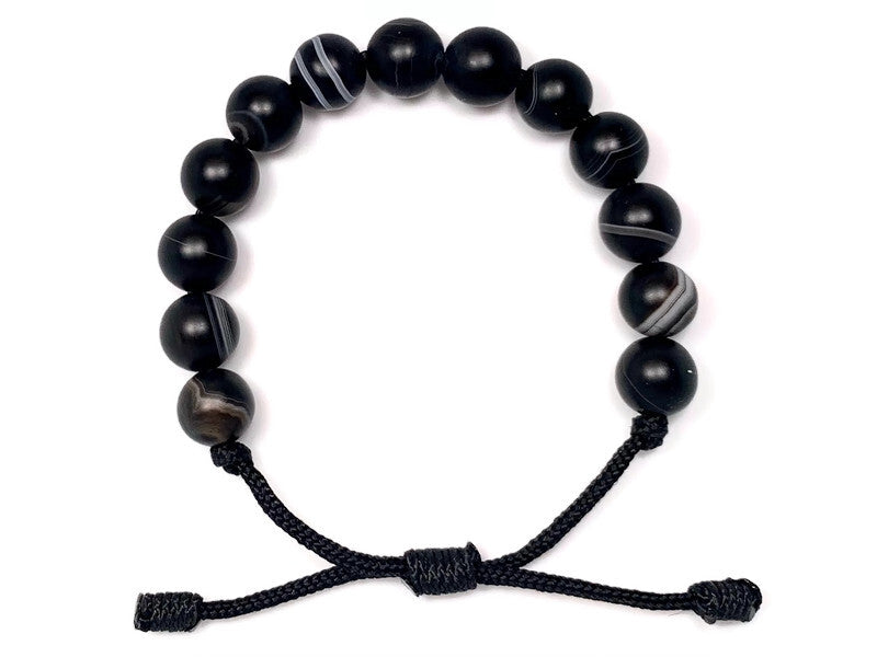 Engineered Black Stripes Beaded Bracelet