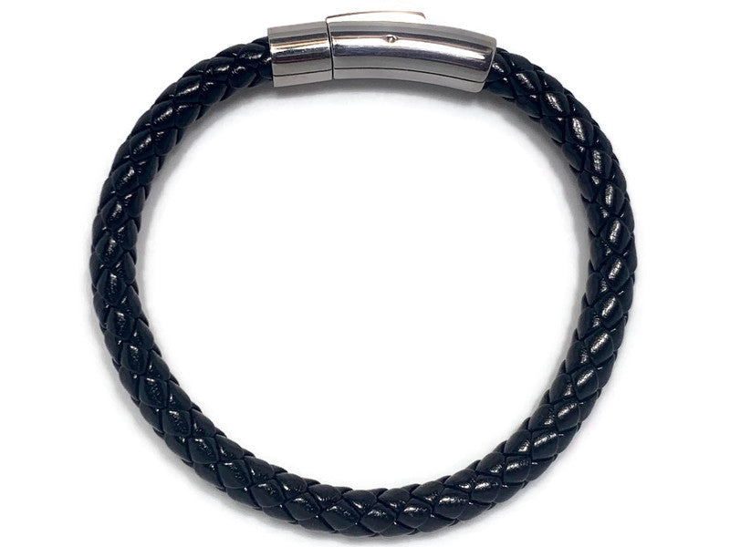 Slim Black Leather Bracelet