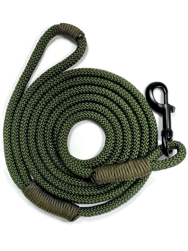 Engineered Olive Dog Rope Leash