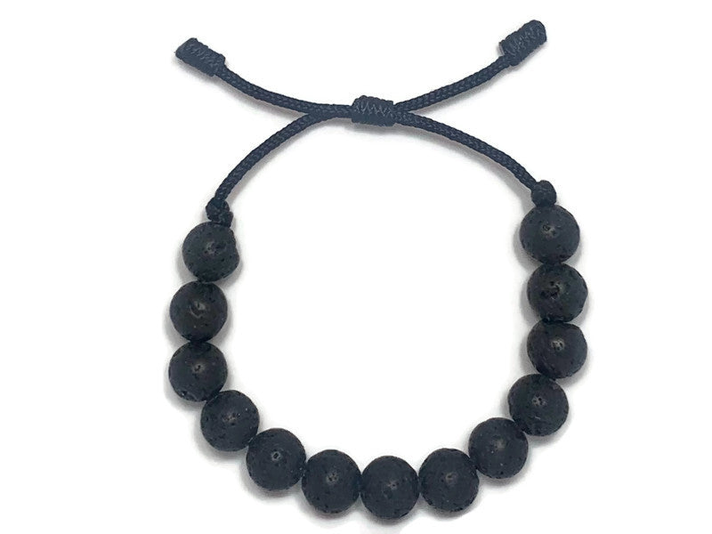 Engineered Black Lava Beaded Bracelet