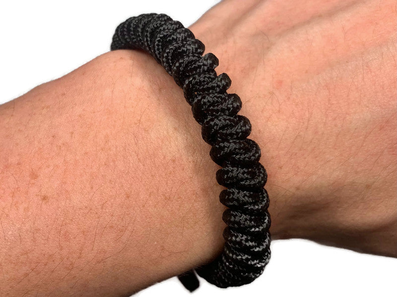 Engineered Slim Black Rope Bracelet